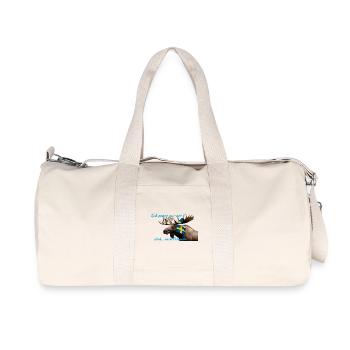 Nordic Moose mit Schwedenflagge - Recycelte Canvas-Sporttasche von Stanley/Stella - Naturweiß - Vorne