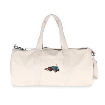 Traktor / Traktor / Traktor - Recycelte Canvas-Sporttasche von Stanley/Stella - Naturweiß - Vorne