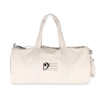 bass - Notenschlüssel - Recycelte Canvas-Sporttasche von Stanley/Stella - Naturweiß - Vorne