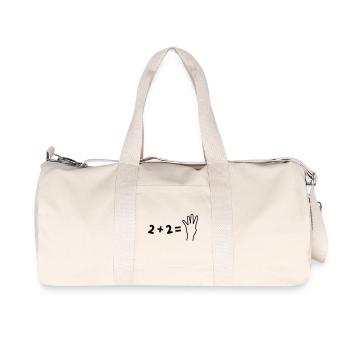 Witziges 2+2=4 Mathematik Shirt - Recycelte Canvas-Sporttasche von Stanley/Stella - Naturweiß - Vorne