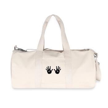 Handprint - black - Recycled Canvas Sports Bag by Stanley/Stella - natural - Front