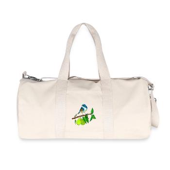 Blue bird and pear - Recycled Canvas Sports Bag by Stanley/Stella - natural - Front