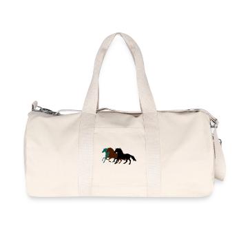 drei_pferde_pferd - Recycelte Canvas-Sporttasche von Stanley/Stella - Naturweiß - Vorne