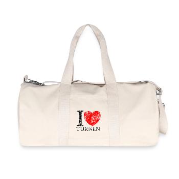 i love turnen grunge style - Recycelte Canvas-Sporttasche von Stanley/Stella - Naturweiß - Vorne
