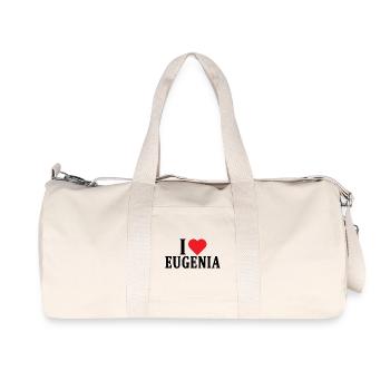 T-Shirt Ich liebe Eugenia T-Shirt Geschenkidee - Recycelte Canvas-Sporttasche von Stanley/Stella - Naturweiß - Vorne