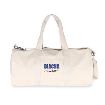 Biachawurm - Bücherwurm, Österreichischer Dialekt - Recycelte Canvas-Sporttasche von Stanley/Stella - Naturweiß - Vorne