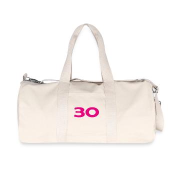 30. 30 YEARS. 30th ANNIVERSARY. 30TH ANNIVERSARY. - Recycled Canvas Sports Bag by Stanley/Stella - natural - Front