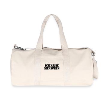 Ich hasse menschen - Recycelte Canvas-Sporttasche von Stanley/Stella - Naturweiß - Vorne