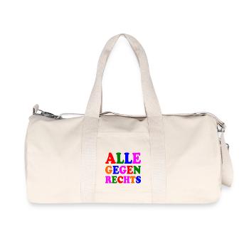 Alle gegen rechts - Recycelte Canvas-Sporttasche von Stanley/Stella - Naturweiß - Vorne