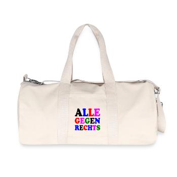 Alle gegen rechts - Recycelte Canvas-Sporttasche von Stanley/Stella - Naturweiß - Vorne