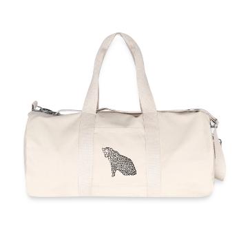 leopard schwarz - Recycelte Canvas-Sporttasche von Stanley/Stella - Naturweiß - Vorne