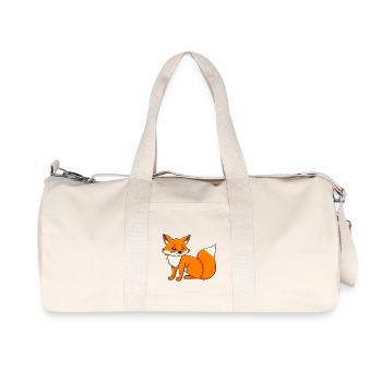 Adorable portrait de renard de dessin animé orange - Sac de sport en toile recyclée Stanley/Stella - blanc naturel - Devant