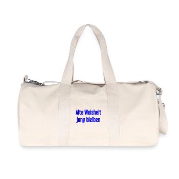 Old wisdom, stay young – cheerful saying - Recycled Canvas Sports Bag by Stanley/Stella - natural - Front