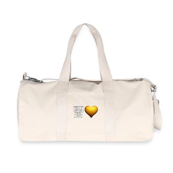 Golden lettering heart of gold (Herz aus Gold) - Recycled Canvas Sports Bag by Stanley/Stella - natural - Front
