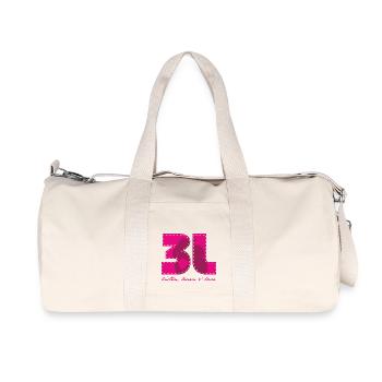 3L listen learn love pink - Recycelte Canvas-Sporttasche von Stanley/Stella - Naturweiß - Vorne