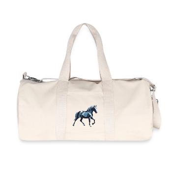 Cheval Bleu - Design Animalier - Sac de sport en toile recyclée Stanley/Stella - blanc naturel - Devant