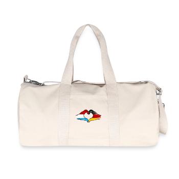 Luxembourg Germany Flag Hands Heart Shape Used - Recycled Canvas Sports Bag by Stanley/Stella - natural - Front