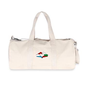 Luxembourg Bulgarie Drapeau Mains Coeur Forme - Sac de sport en toile recyclée Stanley/Stella - blanc naturel - Devant
