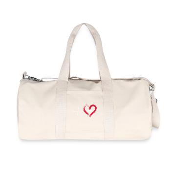Emergency Room Heartbeat Design - Recycled Canvas Sports Bag by Stanley/Stella - natural - Front