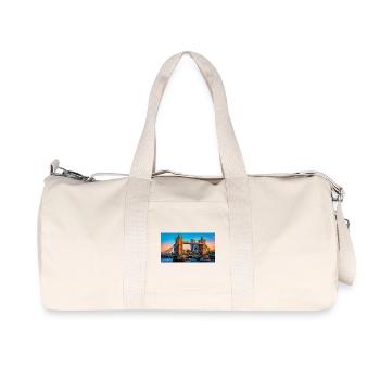 Impression du coucher de soleil du pont de la tour - Sac de sport en toile recyclée Stanley/Stella - blanc naturel - Devant