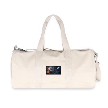 Steampunk Space Ship in Deep Space - Recycled Canvas Sports Bag by Stanley/Stella - natural - Front