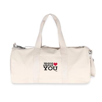 jesus loves you - Sac de sport en toile recyclée Stanley/Stella - blanc naturel - Devant