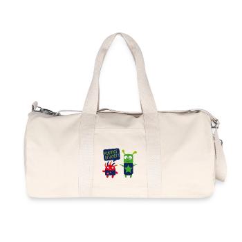 kleiner Bruder großer Bruder - Recycelte Canvas-Sporttasche von Stanley/Stella - Naturweiß - Vorne