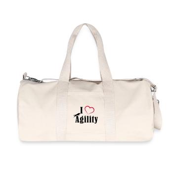 I Love Agility - Recycelte Canvas-Sporttasche von Stanley/Stella - Naturweiß - Vorne