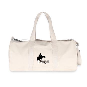 Ich bin ein echtes Cow-girl - Recycelte Canvas-Sporttasche von Stanley/Stella - Naturweiß - Vorne