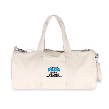 papa diplômé de l'école des supers papas - Sac de sport en toile recyclée Stanley/Stella - blanc naturel - Devant