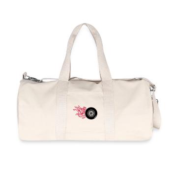 pneu roue wheel flamme fire1 - Sac de sport en toile recyclée Stanley/Stella - blanc naturel - Devant