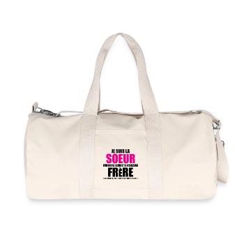 je suis la soeur d'un merveilleux frère - Sac de sport en toile recyclée Stanley/Stella - blanc naturel - Devant