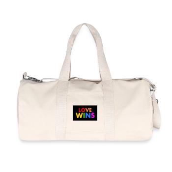 Love wins - Recycelte Canvas-Sporttasche von Stanley/Stella - Naturweiß - Vorne