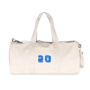 20. 20 ANS. 20e ANNIVERSAIRE. ANNIVERSAIRE 20 ANS. - Sac de sport en toile recyclée Stanley/Stella - blanc naturel - Devant