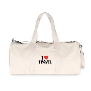 I Love Travel - Recycled Canvas Sports Bag by Stanley/Stella - natural - Front
