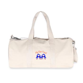 Mon meilleur ami pingouin texte couple deux amis équipe - Sac de sport en toile recyclée Stanley/Stella - blanc naturel - Devant