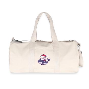 Baleine Père Noël Dessin animé - Sac de sport en toile recyclée Stanley/Stella - blanc naturel - Devant