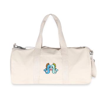 Seepferd Paar Valentinstag - Recycelte Canvas-Sporttasche von Stanley/Stella - Naturweiß - Vorne