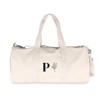 Lette p fleurs minimalistes - Sac de sport en toile recyclée Stanley/Stella - blanc naturel - Devant