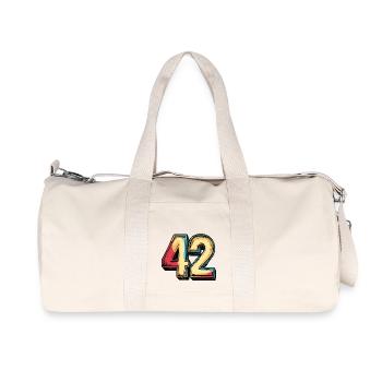 42 Symbole numérique - Sac de sport en toile recyclée Stanley/Stella - blanc naturel - Devant