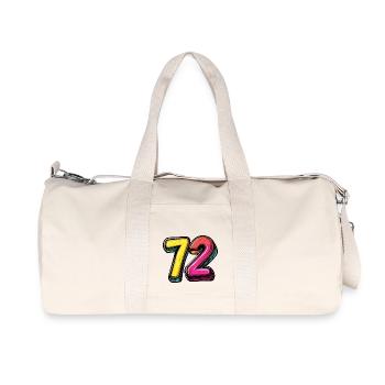 72 Zahl Symbol - Recycelte Canvas-Sporttasche von Stanley/Stella - Naturweiß - Vorne