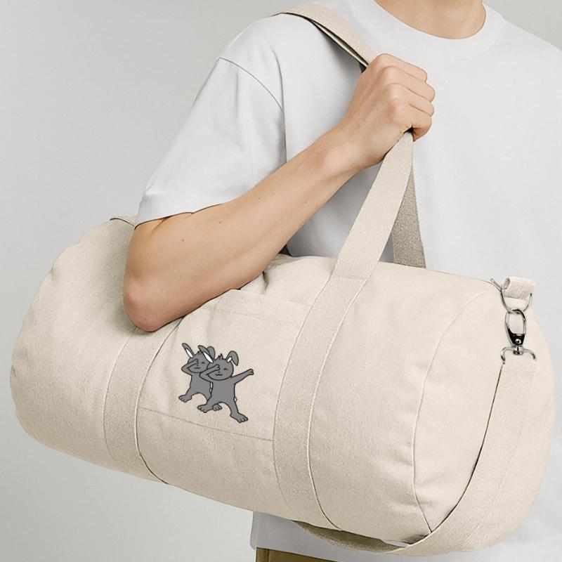 2 Bunnies Dabbing Dab Dance Pose Dancing Friends Team Recycled Canvas Sports Bag by Stanley/Stella