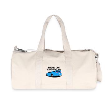 Neonblauer Sportwagen Silhouette - Recycelte Canvas-Sporttasche von Stanley/Stella - Naturweiß - Vorne