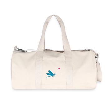 Die Libelle und der Schmetterling - Recycelte Canvas-Sporttasche von Stanley/Stella - Naturweiß - Vorne