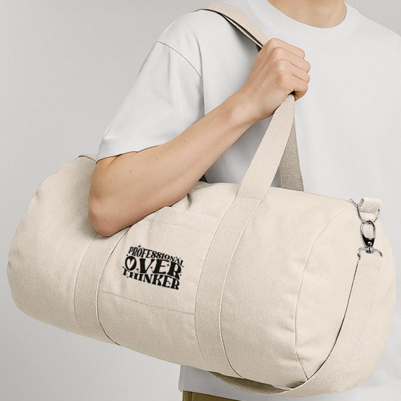 Professional Overthinker Witty Typography Humor Recycled Canvas Sports Bag by Stanley/Stella