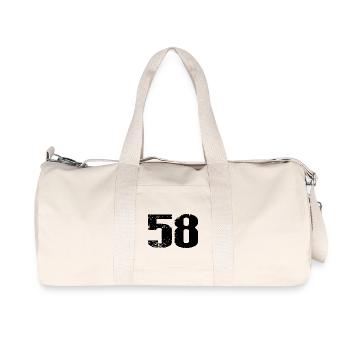 58 Zahl Trikot - Recycelte Canvas-Sporttasche von Stanley/Stella - Naturweiß - Vorne