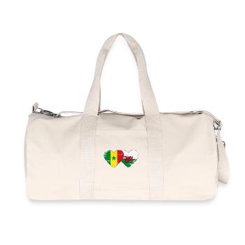 Senegal Wales Flagge Hände Herzform used - Recycelte Canvas-Sporttasche von Stanley/Stella - Naturweiß - Vorne