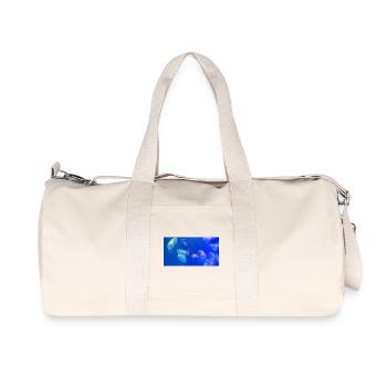Blue jellyfish pattern - Recycled Canvas Sports Bag by Stanley/Stella - natural - Front