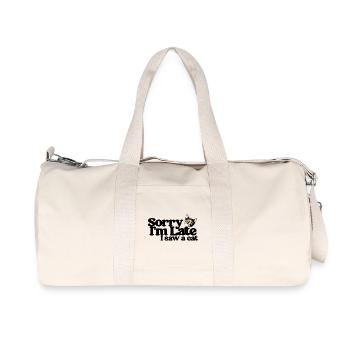 Calico Cat Peeking Spotlight - Recycled Canvas Sports Bag by Stanley/Stella - natural - Front