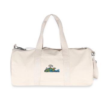 Fantasievolles Farbenspiel Natur Panorama Motiv - Recycelte Canvas-Sporttasche von Stanley/Stella - Naturweiß - Vorne